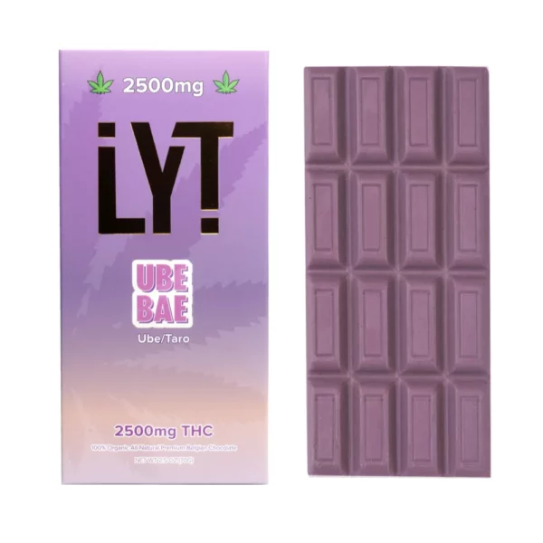 LYT_ube_bae_2500mg_THC-600x600-1.webp Lyt Ube Bae Chocolate Bar 2500mg - Image 1