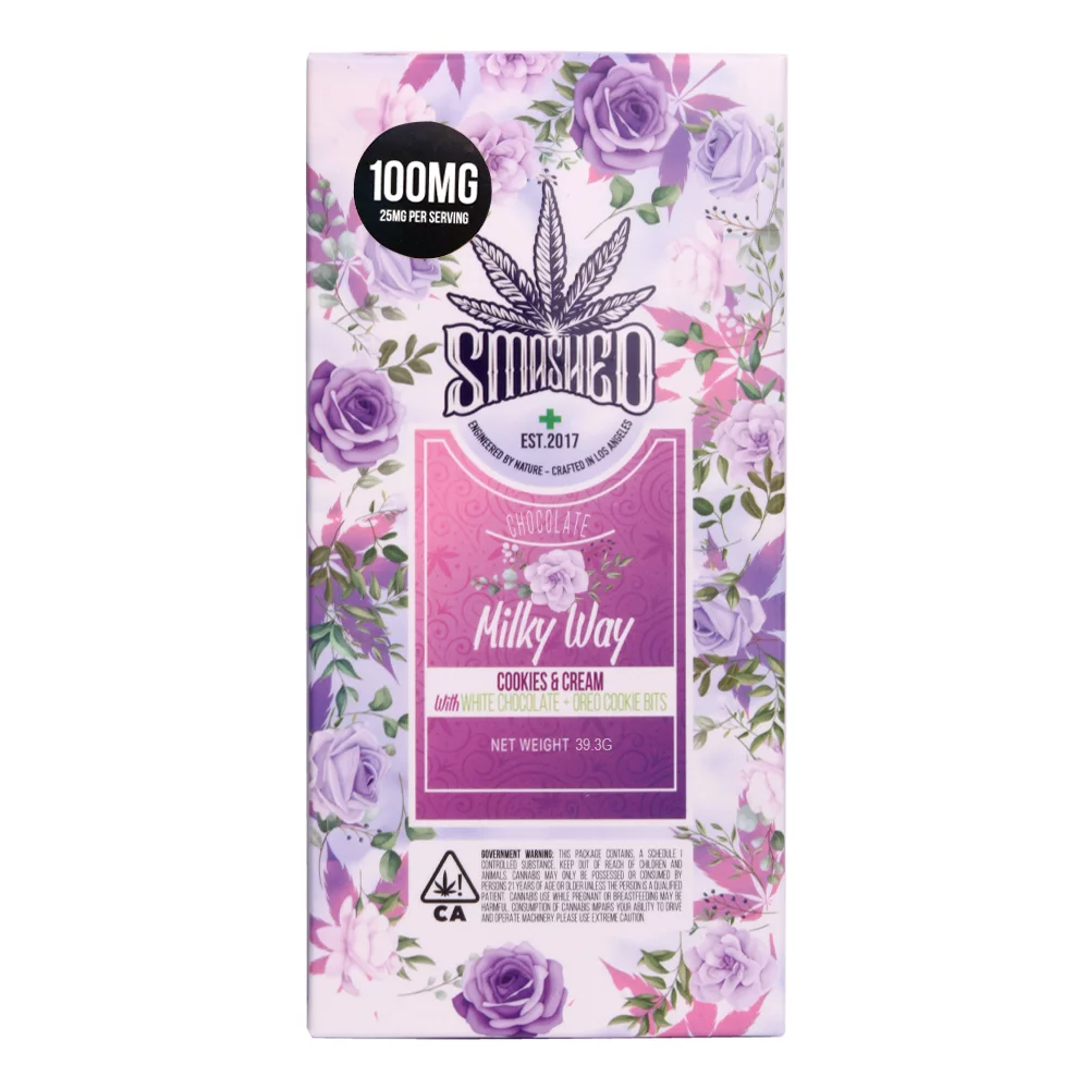 smashed_100mg_THC_milky_way_1.webp Milky Way Chocolate Bar 100mg - Image 1